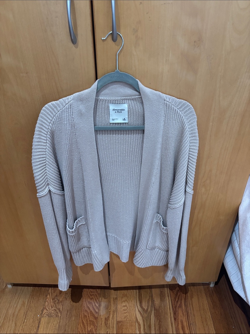 Abercrombie & Fitch Open-Front Knit Cardigan - Beige Taupe